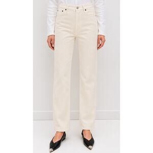 Still Here Childhood Jeans 26 Cream Button Fly Tapered Denim